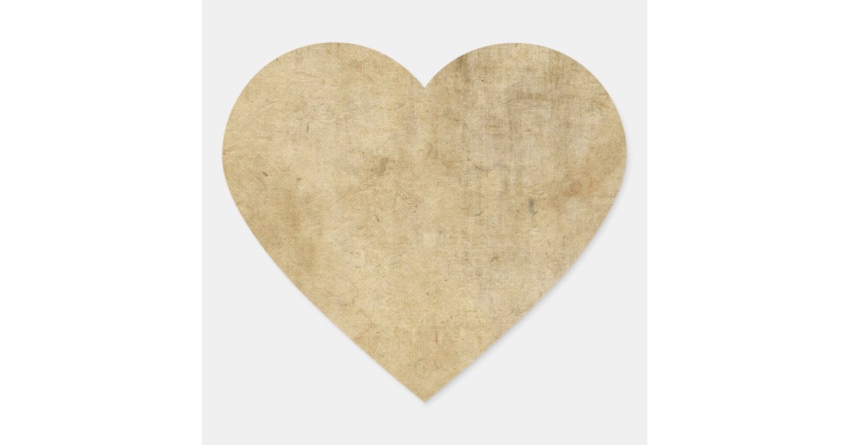 Parchment Texture Heart Sticker Zazzle