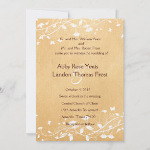 Parchment White Vine Wedding Invitation