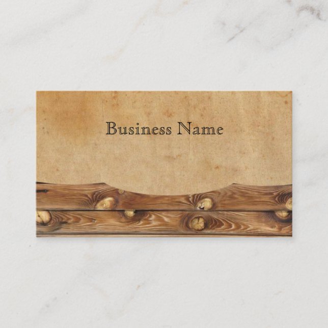 Parchment Wood Rustic Country Business Cards (Front)