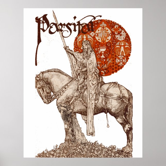 PARCIFAL IN QUEST OF HOLY GRAIL Black White Red Poster (Front)