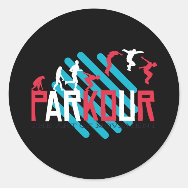 Parcour, Parkour, Acrobatics, Freerunning Classic Round Sticker (Front)