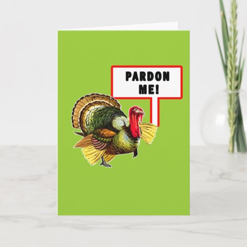 Pardon Me Funny Turkey Day Holiday Card