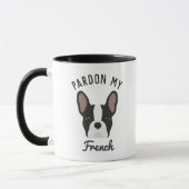 Pardon my French Black and White French Bulldog Mug (Left)