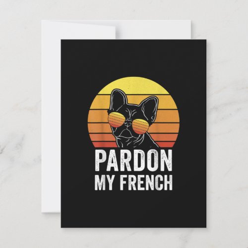 Pardon My French Dog Lover Gift Frenchie Bulldog Thank You Card