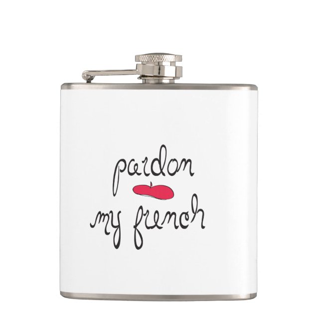 Pardon My French with Beret Flask (Front)