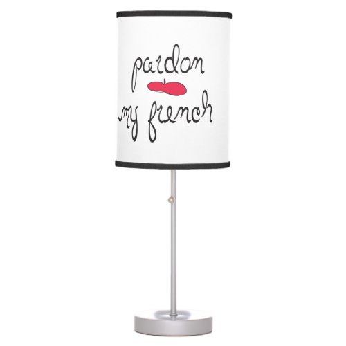 Pardon My French with Beret Table Lamp