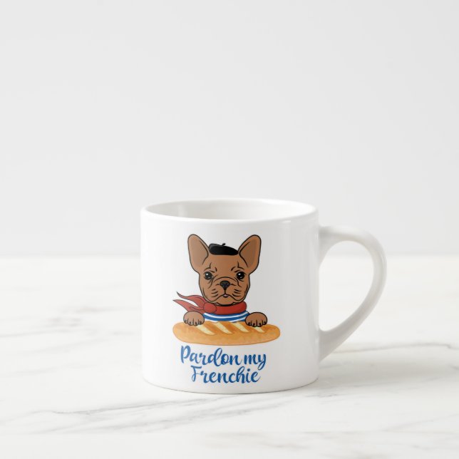 Pardon My Frenchie - Funny French Bulldog Espresso Cup (Right)