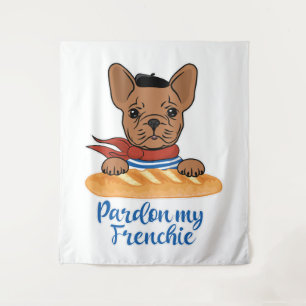 Pardon My Frenchie - Funny French Bulldog Tapestry