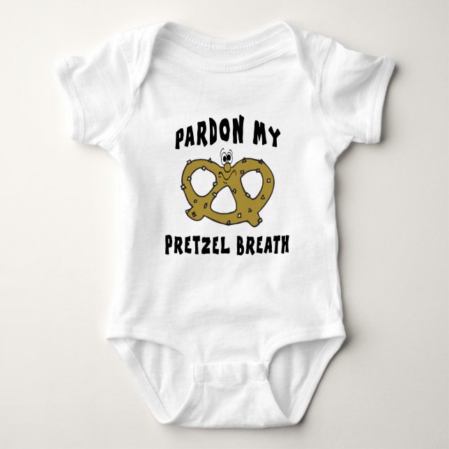 Pardon My Pretzel Breath Baby Bodysuit (Front)