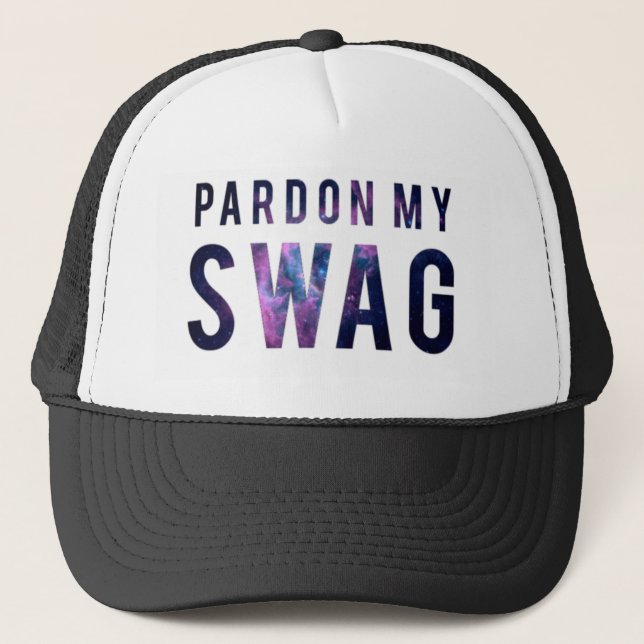 Pardon My Swag Snapback Trucker Hat (Front)