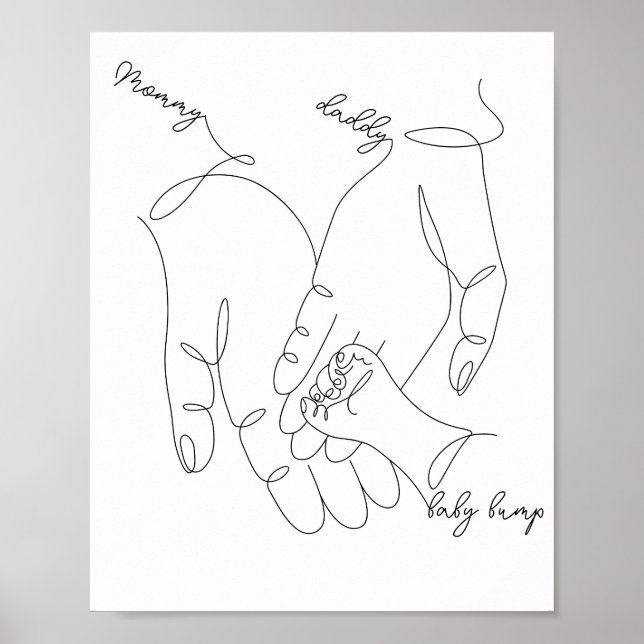 Parent and baby holding hands poster (Front)
