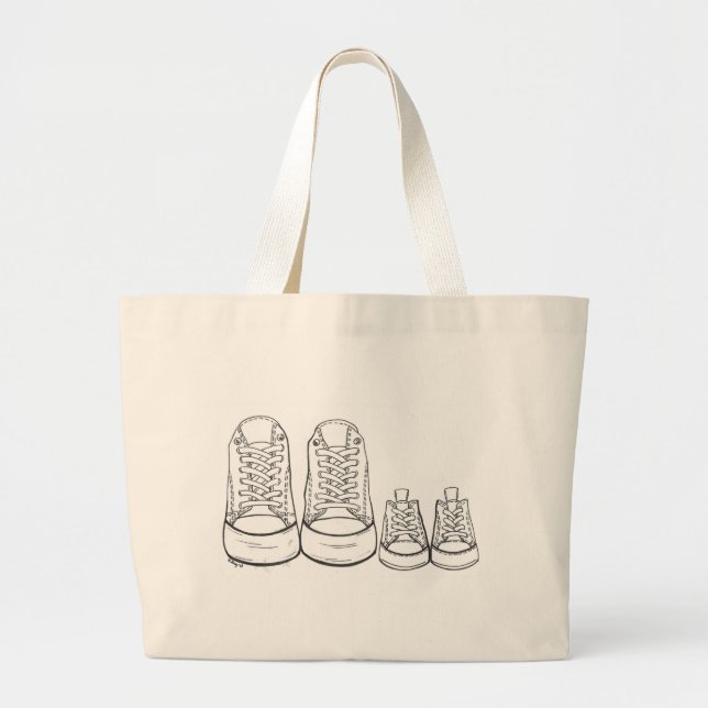Parent and Child Sneakers Mom Dad Family Tote (Front)