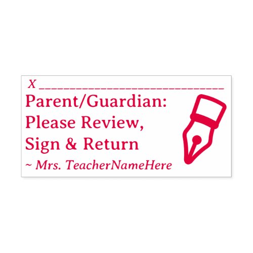 ParentGuardian Please Review Sign  Return Self_inking Stamp