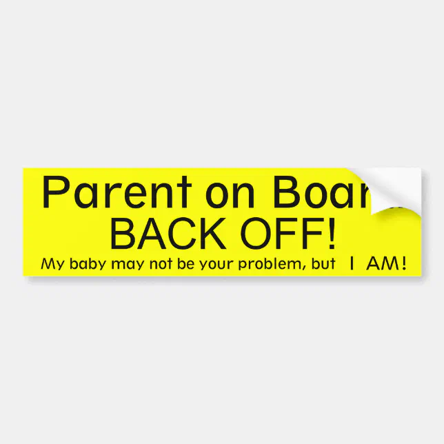 Parent on Board Bumper Sticker | Zazzle