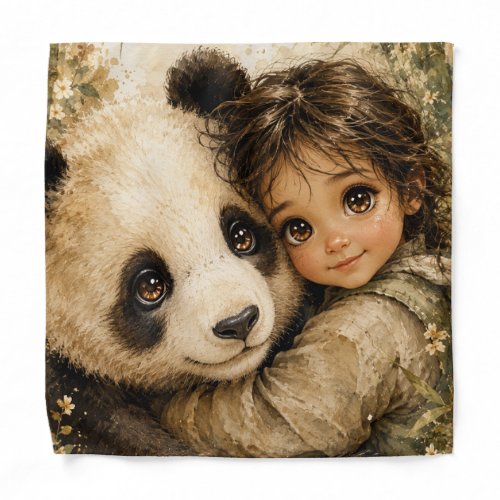 Parent Panda and cute cuddly child Bandana
