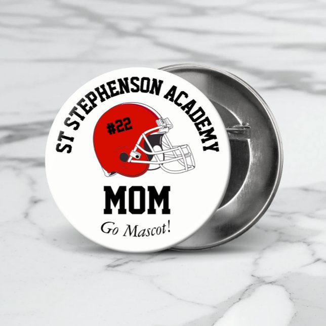 Parent Pride Senior Night Football Red Helmet Pinback Button (Creator Uploaded)