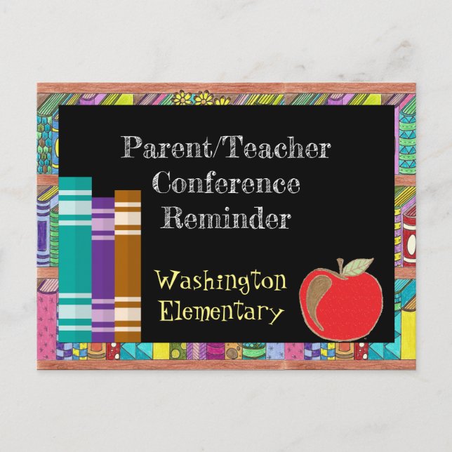 Parent Teacher Conference Chalkboard Postcard (Front)