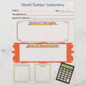 Parent-Teacher Conference Organizer Sheet (Front)