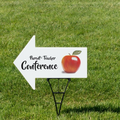 Parent Teacher Conference Red Apple Illustration Sign