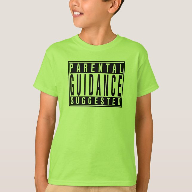 Parental Guidance Suggested Funny Kids neon green T-Shirt (Front)