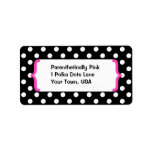 { Parenthetically Pink, Black &amp; White Polka Dots } Label
