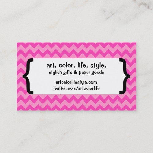 { Parenthetically Pink Zig Zag } Business Card Templates