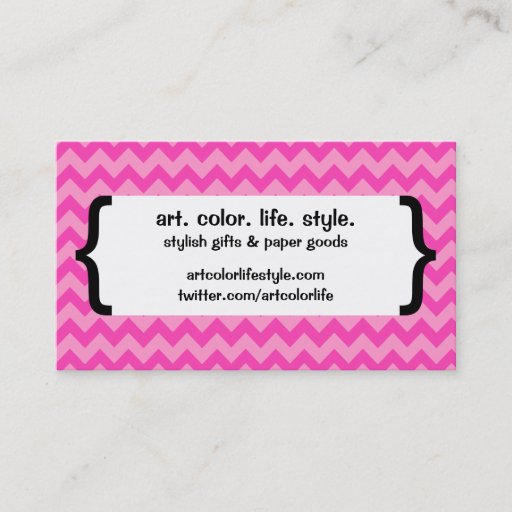 Customizable { Parenthetically Pink Zig Zag } Business Card Templates