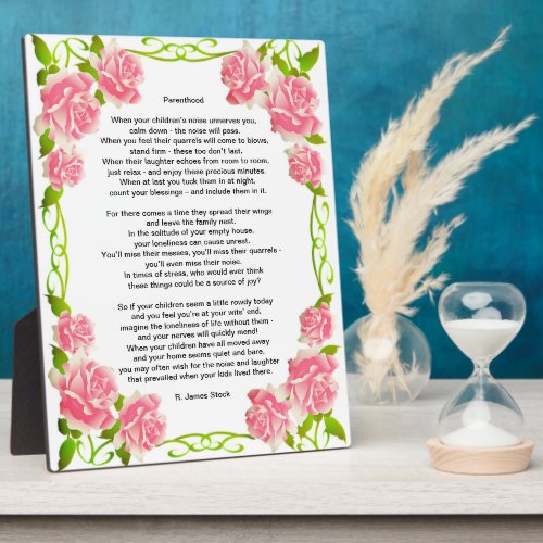 Parenthood a Parental Guidance Poem Plaque