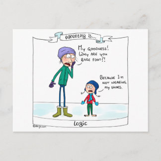 Parenting is... logic postcard