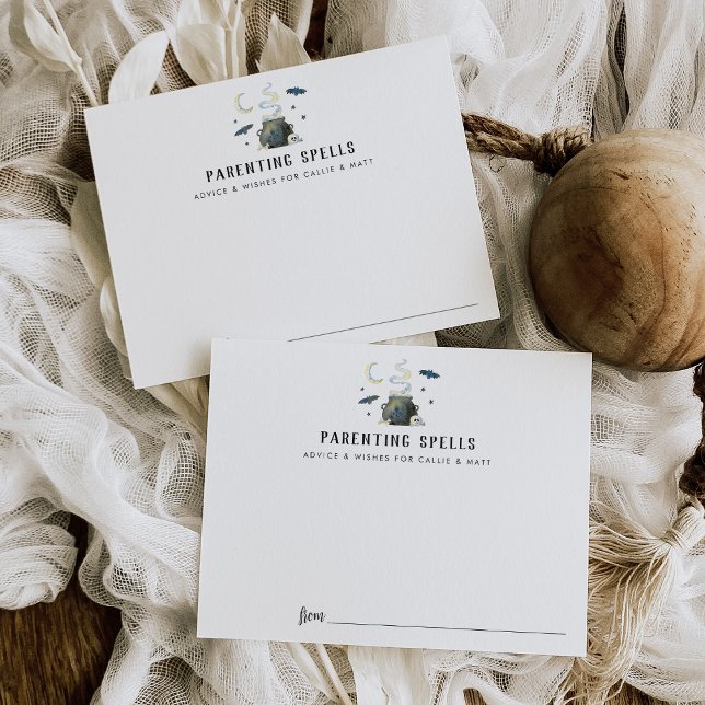 Parenting Spells Halloween Baby Shower Advice Card (Creator Uploaded)