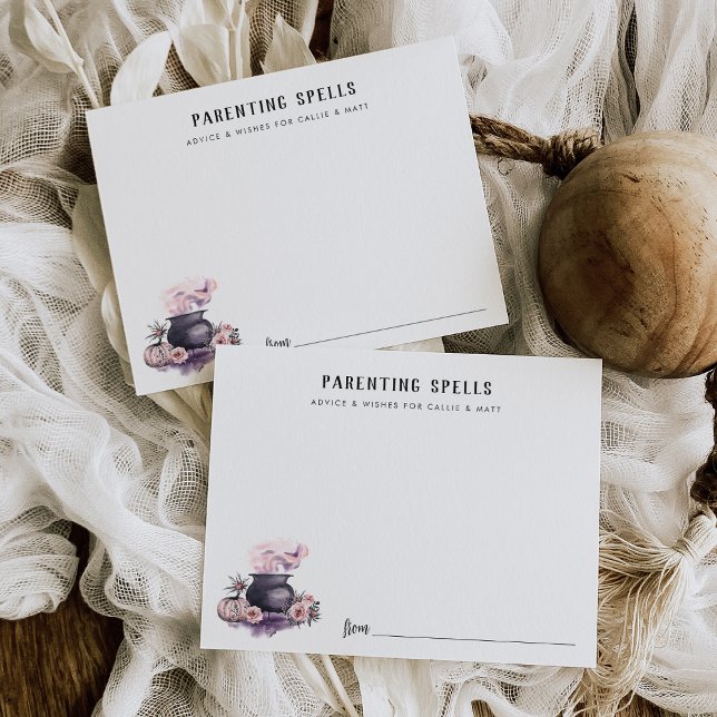 Parenting Spells Halloween Baby Shower Advice Card (Creator Uploaded)