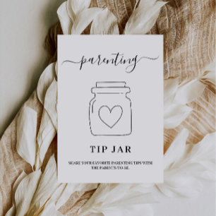 Parenting Tip Jar Sign and Advice Card Baby Shower