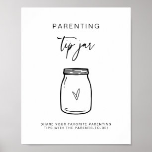 Parenting Tip Jar Sign Baby Shower Game Decor F201