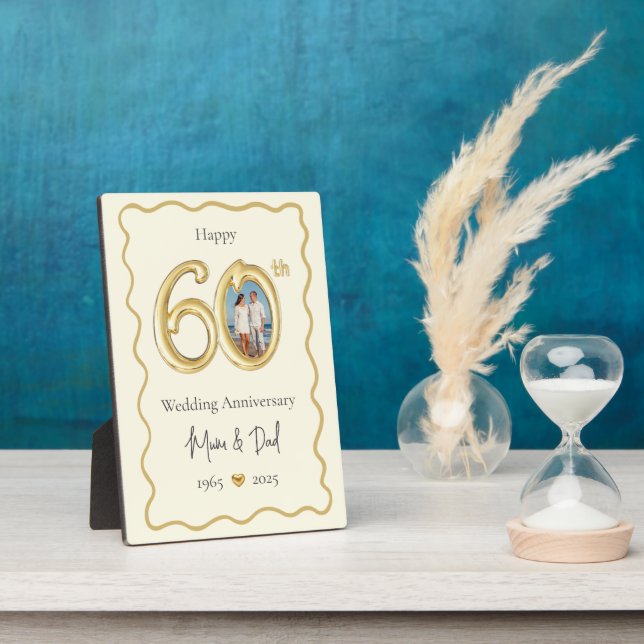 Parents 40th Wedding Anniversary Photo  Plaque (Side)