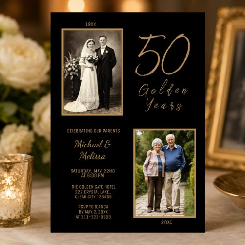 Parents 50 Golden Years Celebration Invitation