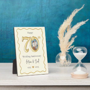 Parents 70th Wedding Anniversary Photo Plaque