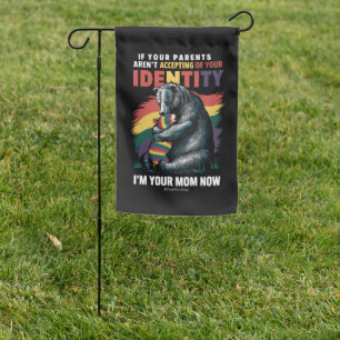 Parents Accepting Im Your Mom Now Bear Hug LGBTQ  Garden Flag