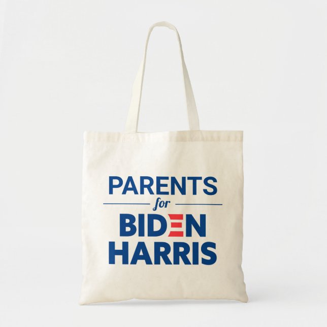 Parents for Biden Harris Custom Text Tote Bag (Front)