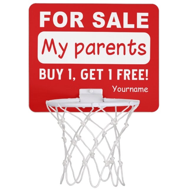 PARENTS FOR SALE custom mini hoop (Front)