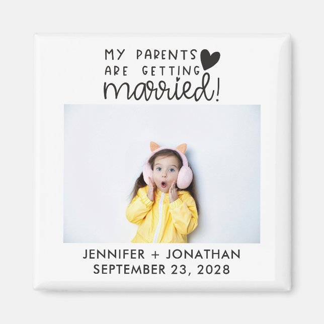 Parents getting married child photo save the date  magnet (Front)