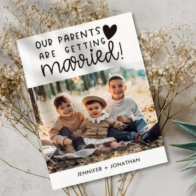 Parents getting married children announcement postcard (Creator Uploaded)