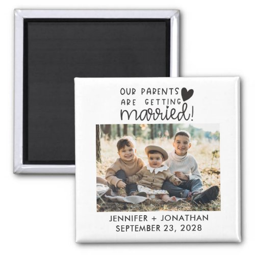 Parents getting married children photo save date magnet