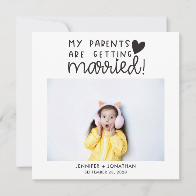 Parents getting married today surprise wedding announcement (Front)