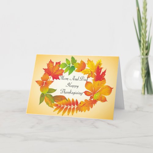 Parents Happy Thanksgiving Day Holiday Card