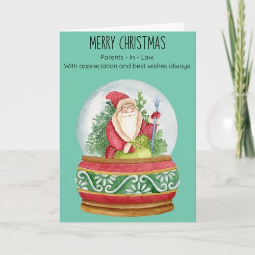 Parents in Law Christmas Folded Holiday Card