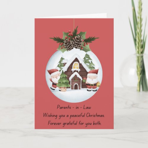 Parents in Law Christmas Folded Holiday Card