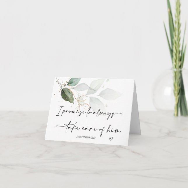 Parents In Law Gift Bride Gift Care of Him Wedding Card (Front)