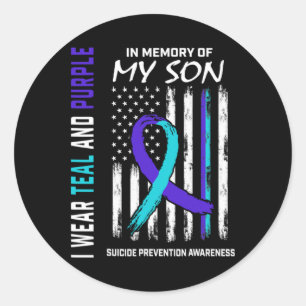 Parents In Memory Of Son Suicide Awareness Prevent Classic Round Sticker