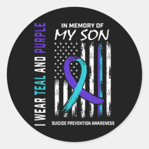 Parents In Memory Of Son Suicide Awareness Prevent Classic Round Sticker