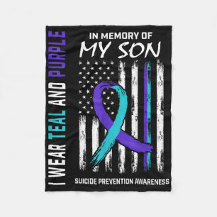 Parents In Memory Of Son Suicide Awareness Prevent Fleece Blanket